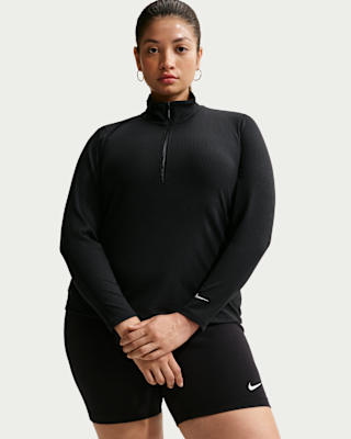 Женские тайтсы Nike Sportswear Chill Knit Tight Quarter-Zip Long-Sleeve Ribbed Top (Plus Size)