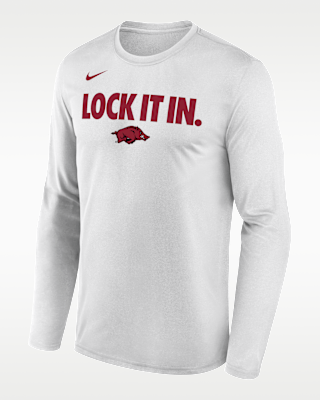 Мужская футболка Arkansas 2026 On-Court Bench Nike Dri-FIT College Long-Sleeve