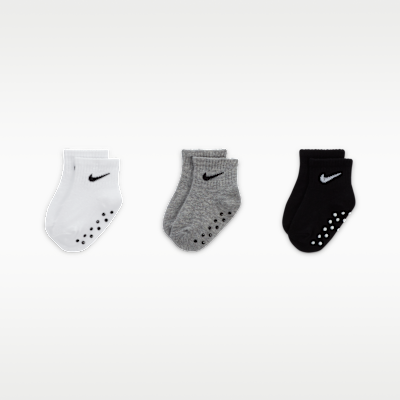 Nike Baby Swoosh Ankle Gripper Socks (3-Pairs)