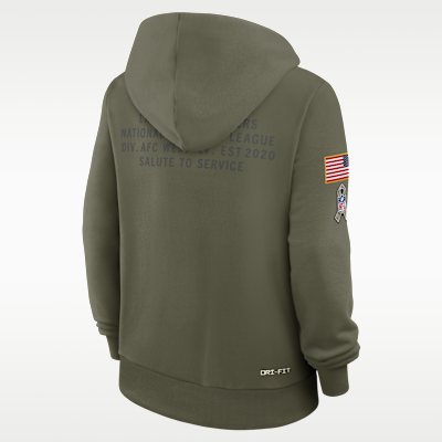 Sudadera con gorro sin cierre Nike Dri-FIT de la NFL para mujer Las Vegas Raiders Salute to Service Sideline