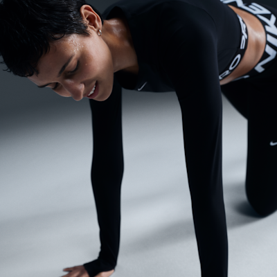 Nike Pro 365 Dri-FIT Crop Uzun Kollu Kadın Üstü görsel 3