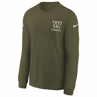 Playera de manga larga Nike de la NFL para niños talla grande Washington Commanders Salute to Service Sideline