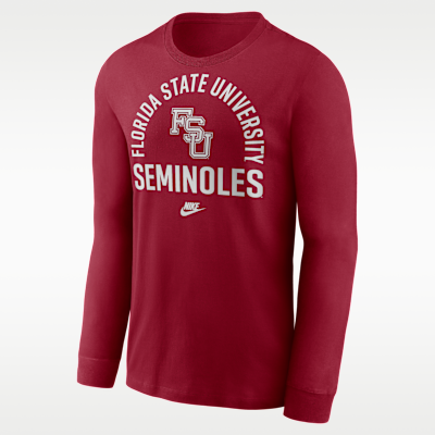 Florida State Legacy Arched Logo Men's Nike College Long-Sleeve T-Shirt