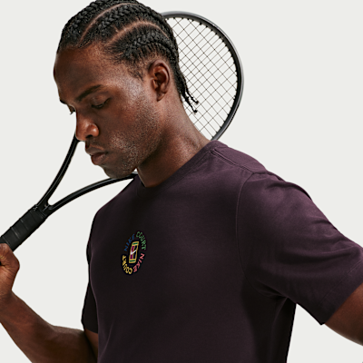 NikeCourt Dri-FIT Erkek Tenis Tişörtü görsel 3