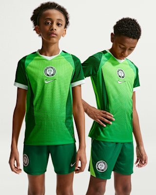 Детские джерси Nigeria 2026 Stadium Home Big Kids' Nike Dri-FIT Soccer Short-Sleeve Jersey