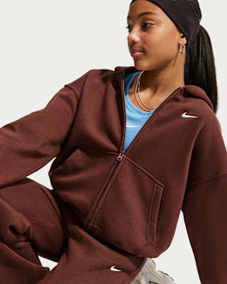 Детское худи Nike Sportswear Studio Fleece Big Kids' (Girls') Oversized Full-Zip Hoodie