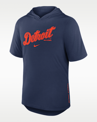 Мужская футболка Detroit Tigers Arched Wordmark Nike Dri-FIT MLB Hooded