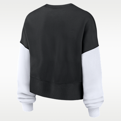 Sudadera de cuello redondo sin cierre de la NFL Nike para mujer New Orleans Saints