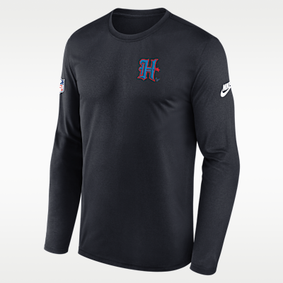 Houston Texans Alt Legend Small Logo Men's Nike Dri-FIT NFL Long-Sleeve T-Shirt