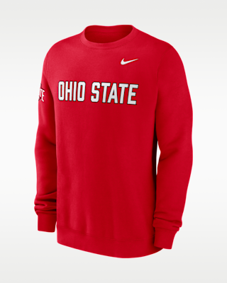 Мужские Ohio State Sideline Club Nike College Pullover Crew
