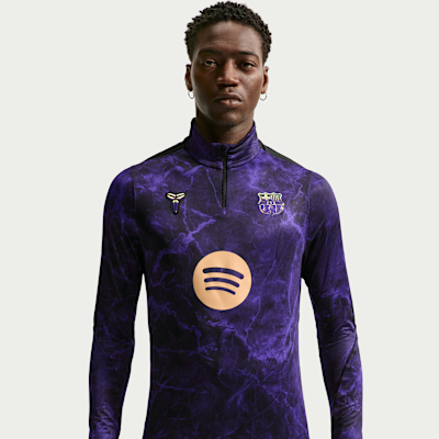 Nike FC Barcelona Strike Deplasman Kobe Dri-FIT Örgü Erkek Futbol Maç Öncesi Antrenman Üstü