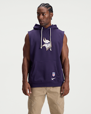 Мужское худи Minnesota Vikings Rivalries Collection Sideline Nike Dri-FIT NFL Sleeveless Pullover Hoodie
