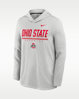 Мужские Ohio State Sideline Nike Dri-FIT College Long-Sleeve Hooded Top