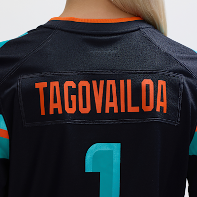 Jersey Nike de la NFL Game para mujer Tua Tagovailoa Miami Dolphins Rivalries Collection
