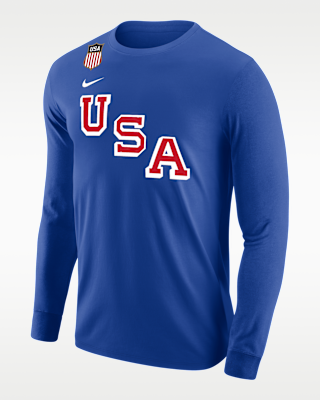 Мужская футболка Auston Matthews Nike USA Olympic Team 2026 "Gold Medal" Long-Sleeve Name Number