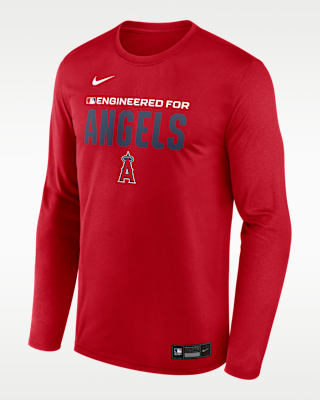 Мужская футболка Los Angeles Angels Authentic Collection Team Issue Nike Dri-FIT MLB Long-Sleeve