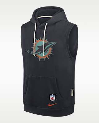 Мужское худи Miami Dolphins Rivalries Collection Sideline Nike Dri-FIT NFL Sleeveless Pullover Hoodie
