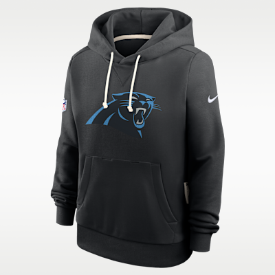 Sudadera con gorro sin cierre Nike de la NFL para mujer Carolina Panthers Sideline