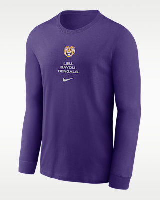 Мужская футболка LSU Sideline Nike Dri-FIT College Long-Sleeve