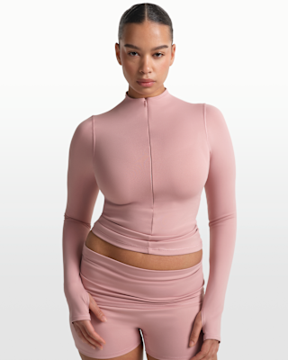 Haut à demi-zip à manches longues et col montant NikeSKIMS Matte pour femme