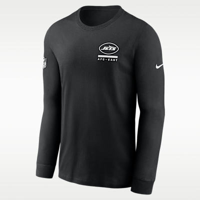 Playera de manga larga Nike Dri-FIT de la NFL para hombre New York Jets Sideline Team Issue