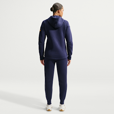 Nike FC Barcelona Tech Fleece Windrunner Tam Boy Fermuarlı Nike Football Kadın Kapüşonlu Üstü görsel 5