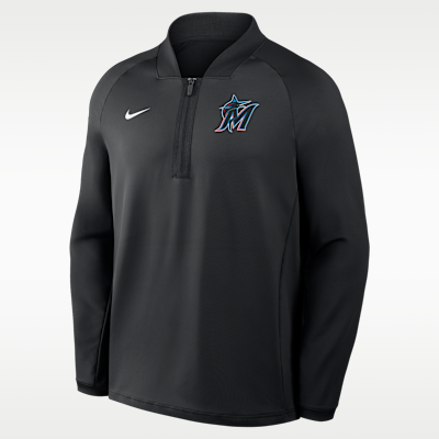 Miami Marlins Authentic Collection Men's Nike Dri-FIT MLB 1/2-Zip Long-Sleeve Top