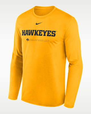 Мужская футболка Iowa Courtside Basketball Shootaround Legend Nike Dri-FIT College Long-Sleeve для баскетбола