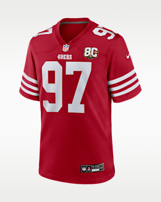 Мужские джерси Nick Bosa San Francisco 49ers 80th Anniversary Nike NFL Game Jersey