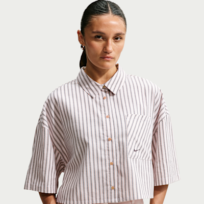 Женские кроссовки Nike Sportswear Chill Poplin Women's Oversized Striped Top