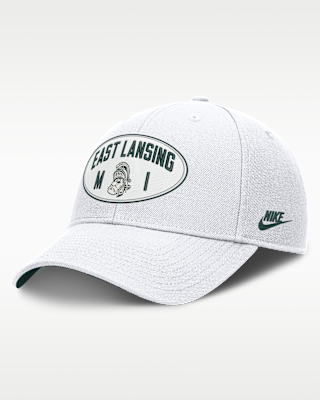 Женские Michigan State Legacy Letter Location Rise Nike Dri-FIT College A-Frame Adjustable Hat