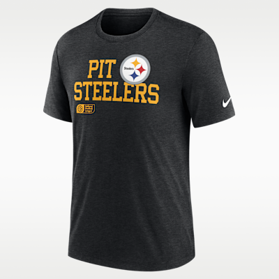 Playera Nike de la NFL para hombre Pittsburgh Steelers Essential Overlap Lockup