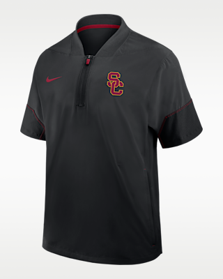 Мужская куртка USC Sideline Coach Nike College 1/2-Zip Short-Sleeve Hooded