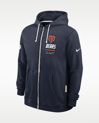 Мужское худи Chicago Bears Sideline Standard Issue Nike Dri-FIT NFL Full-Zip Hoodie