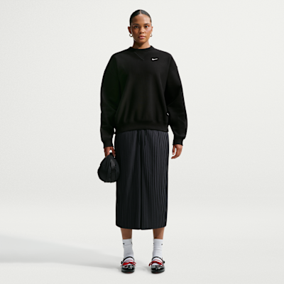 Nike Studio Kalın Fleece Kadın Oversize Crew Üst görsel 4