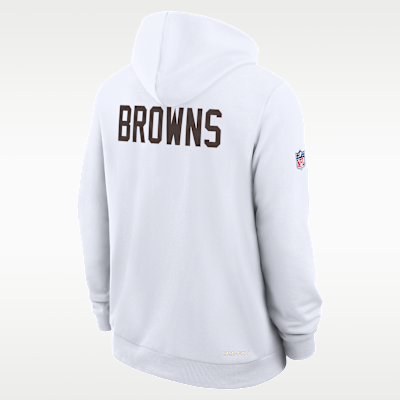 Sudadera con gorro sin cierre Nike Dri-FIT de la NFL para hombre Cleveland Browns Alt Offensive Set Play Sideline