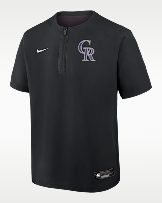 Мужские шорты Colorado Rockies Authentic Collection Nike Dri-FIT MLB 1/4-Zip Short-Sleeve Windshirt