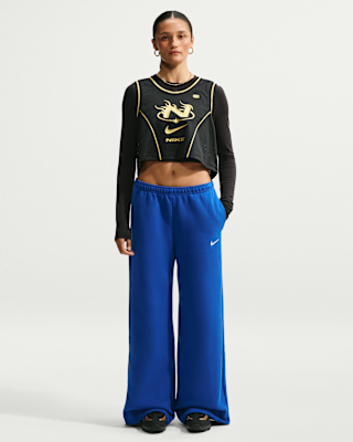 Женские Nike Studio Fleece Medium Weight Mid-Rise Wide-Leg Pants