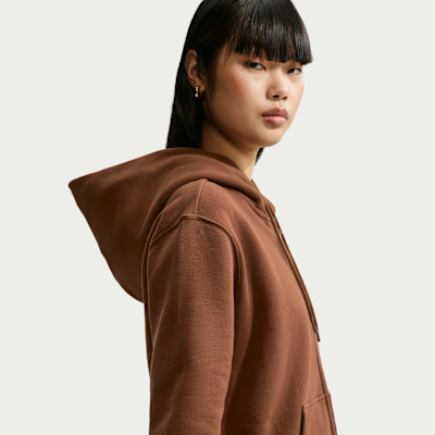 Nike Studio Fleece Orta Kalınlıkta Fermuarlı Kapüşonlu Kadın Sweatshirt'ü görsel 6
