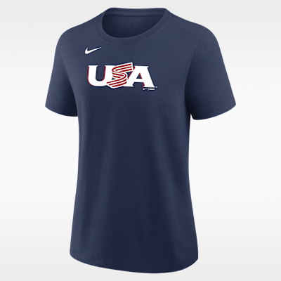 Playera Nike para mujer Cal Raleigh USA Baseball 2026 World Baseball Classic