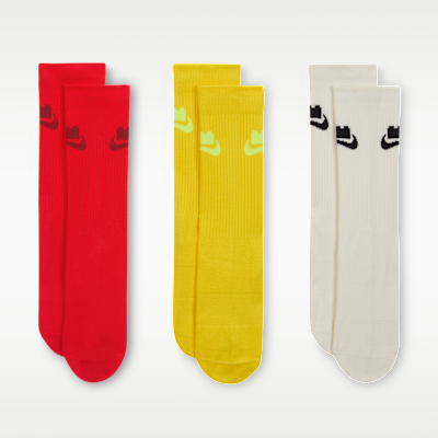 Meias de cano médio Nike x LEGO® Everyday Essentials (3 pares)