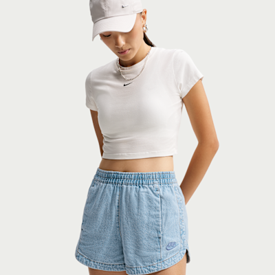 Nike Sportswear Tempo Normal Belli Denim Kadın Şortu görsel 2