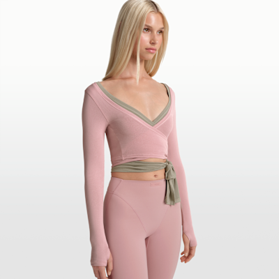 NikeSKIMS Stretch Knit Women's Long-Sleeve Wrap Top