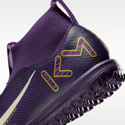 Tacos de fútbol para pasto sintético (turf) de corte high para niños grandes Nike Jr. Mercurial Superfly 10 Academy "Kylian Mbappé"