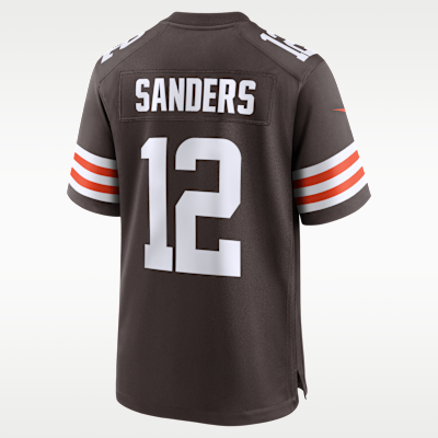 Jersey Nike de la NFL Game para hombre Shedeur Sanders Cleveland Browns 2025 NFL Draft
