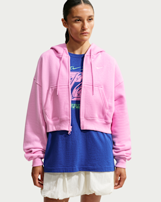 Женское худи Nike Studio Fleece Medium Weight Oversized Full-Zip Cropped Hoodie
