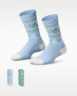 Детские носки Nike Little Kids' Dri-FIT Fairisle Crew Socks (2 Pairs)