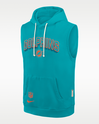 Мужское худи Miami Dolphins Sideline Nike Dri-FIT NFL Sleeveless Pullover Hoodie
