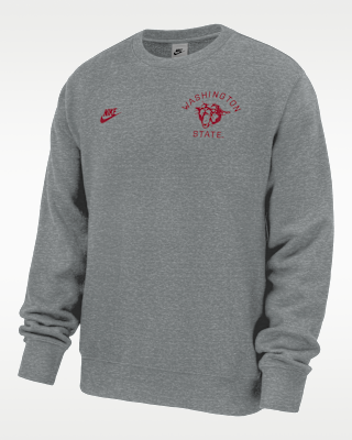Мужской свитшот Washington State Cougars Club Nike Football Fleece Crew-Neck для футбола