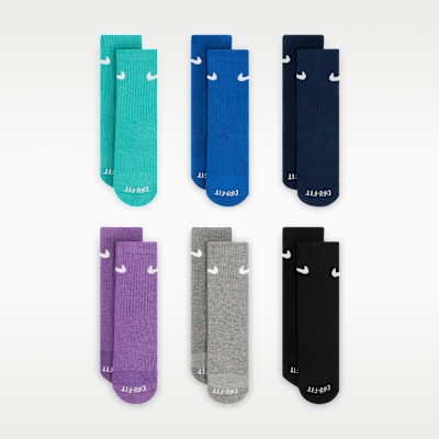 Nike Dri-FIT Performance Basics Little Kids' Crew Socks (6 Pairs)